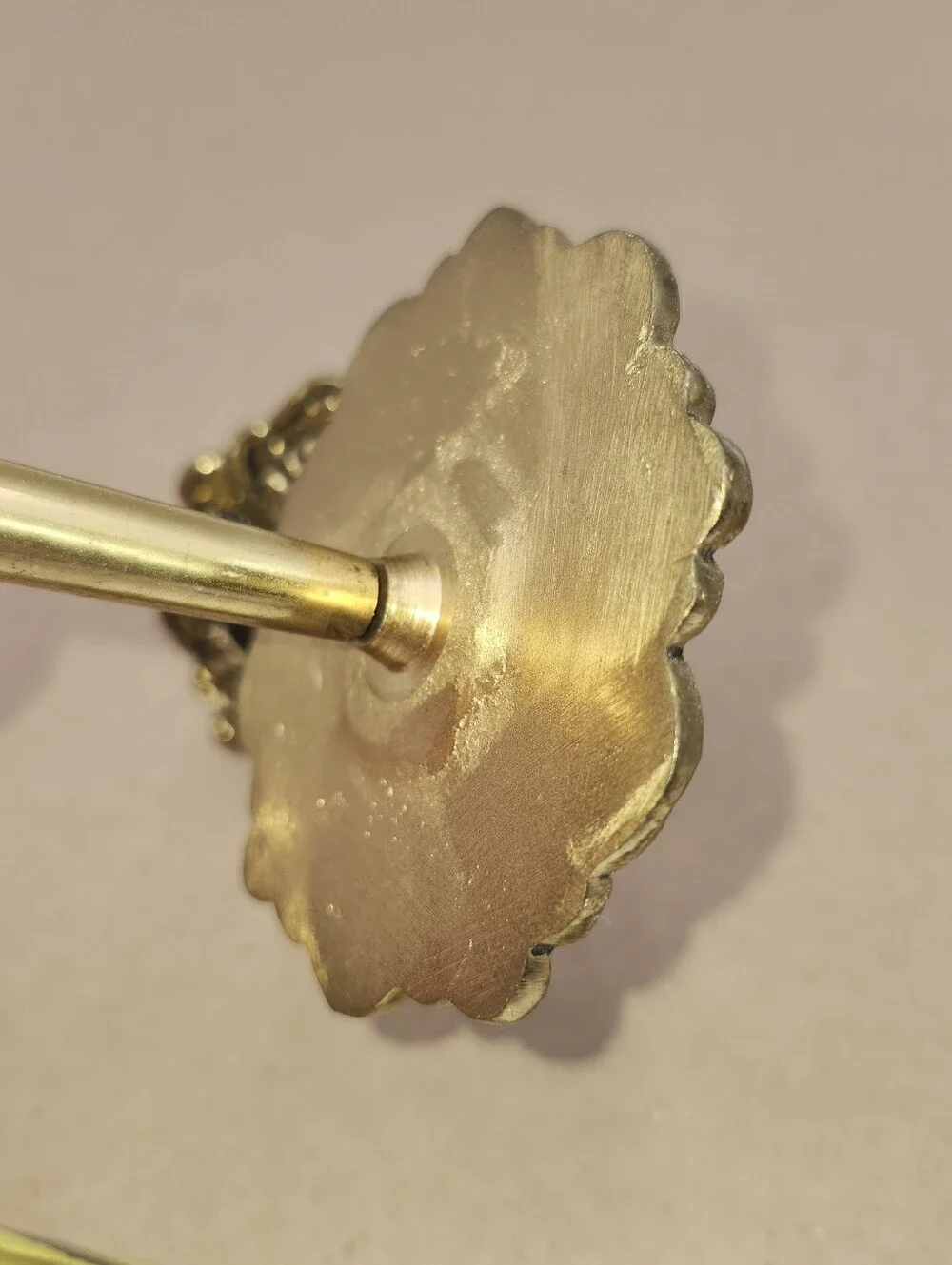 2 vintage antique brass metal gold curtain tie back flower medallion